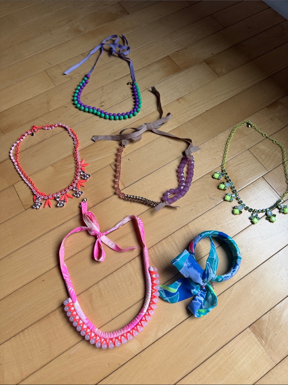 Kids Colorful Beaded & Ribbon Necklace Sets and braclet/ J Crew & Lilly Pulitzer